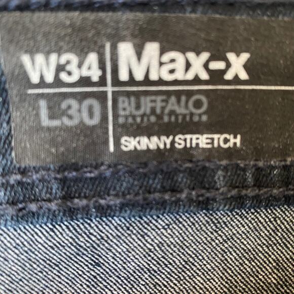 Buffalo David Bitton Max-x Skinny Stretch Jeans Men 34x30 Dark Wash Denim NWT - Picture 5 of 8